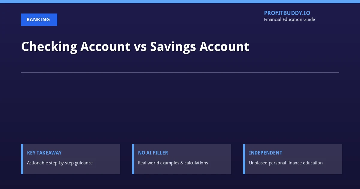 Checking account vs savings account