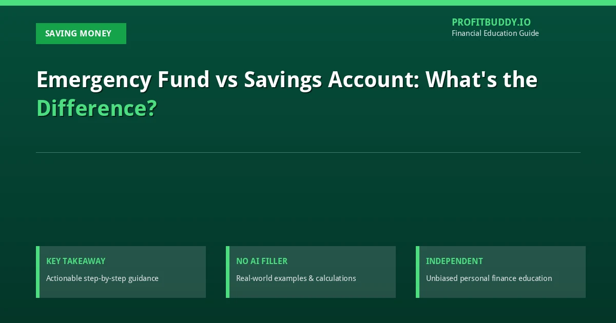 Emergency fund vs savings account