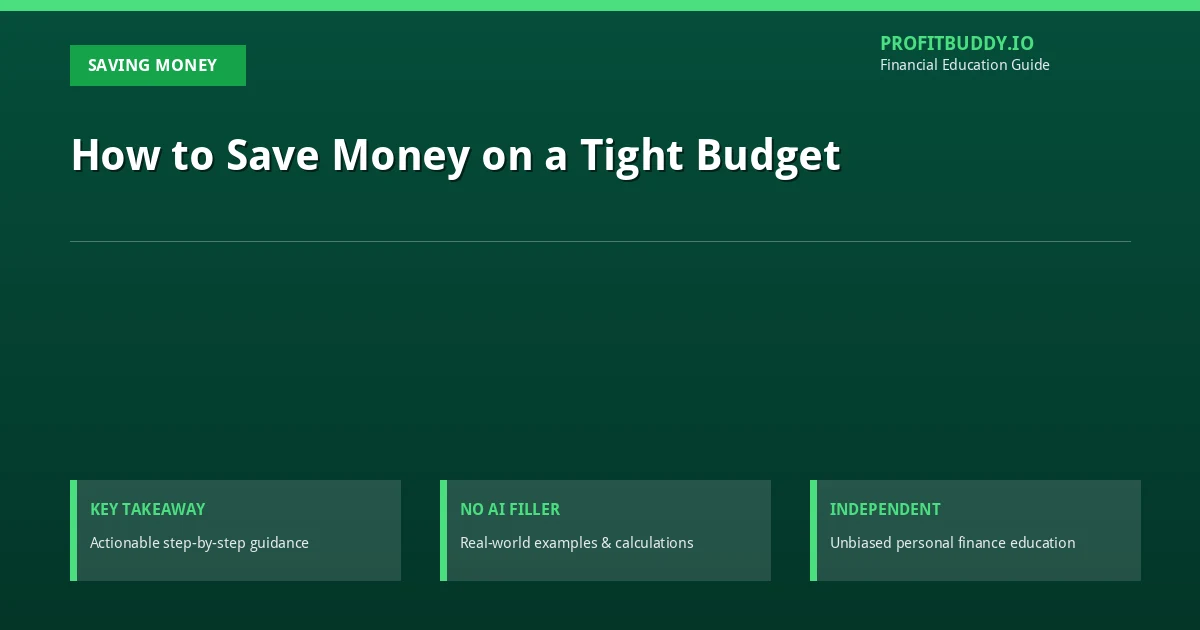 How to save money on a tight budget