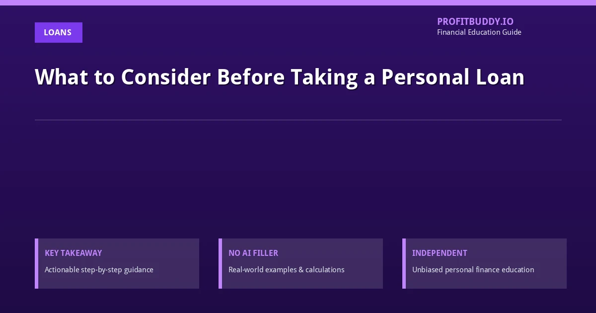 Taking a personal loan